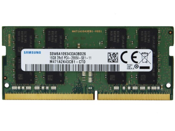 Samsung 16GB DDR4 2666MHz Laptop RAM | PC4-2666V | 2Rx8 SODIMM | Refurbished